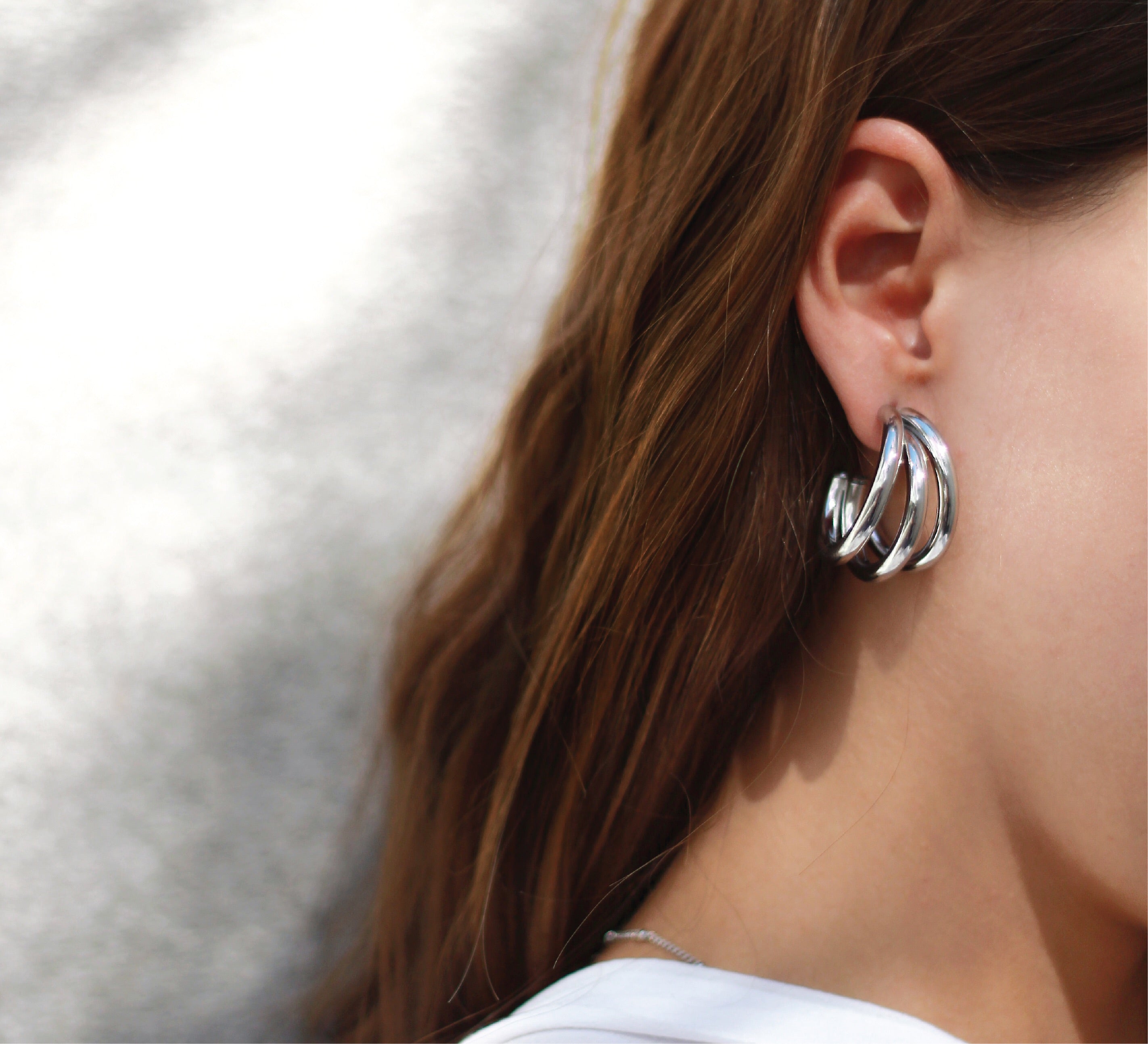 Ivory Coast Silver Hoop Earrings