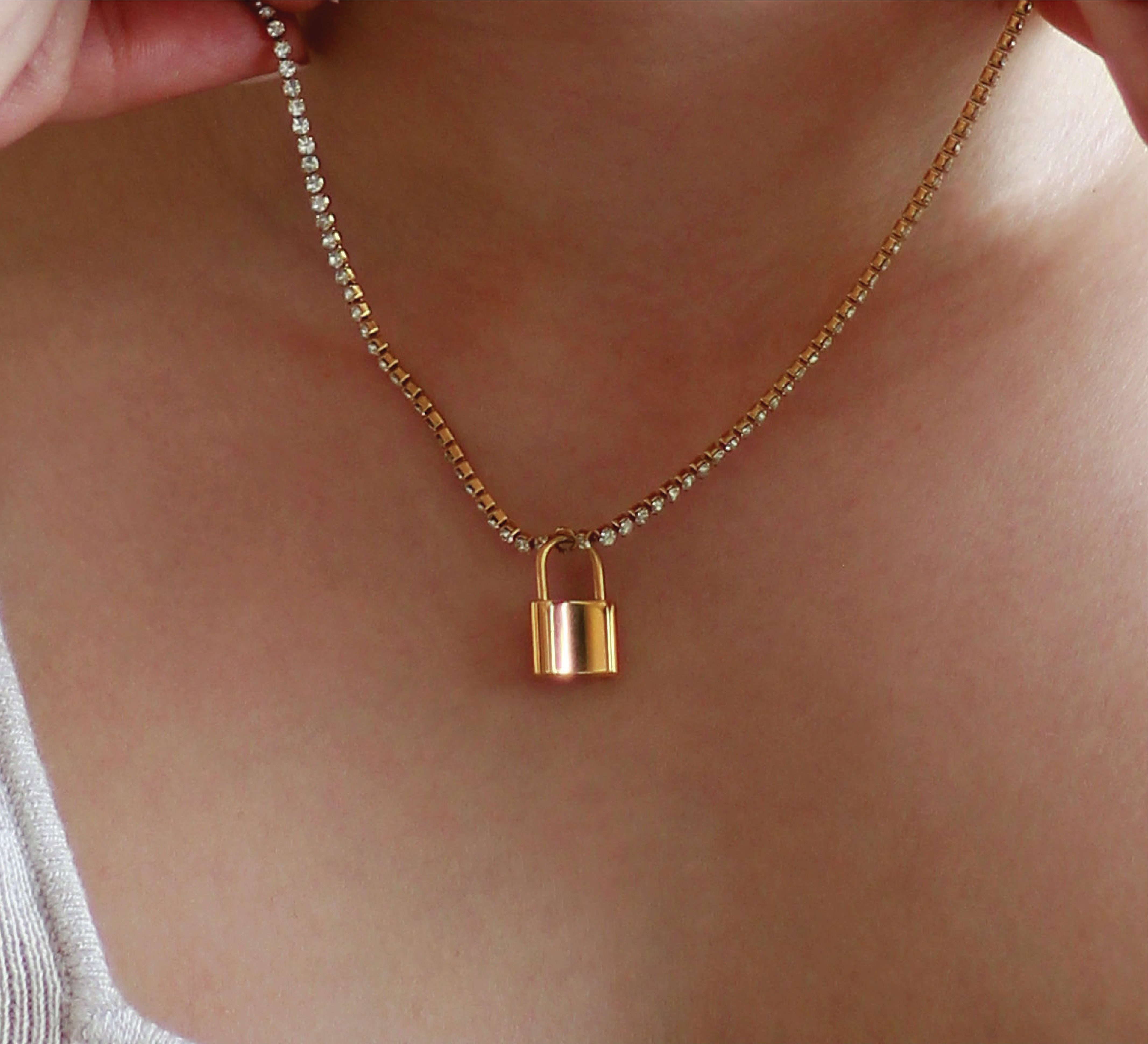 Tennis Padlock Necklace